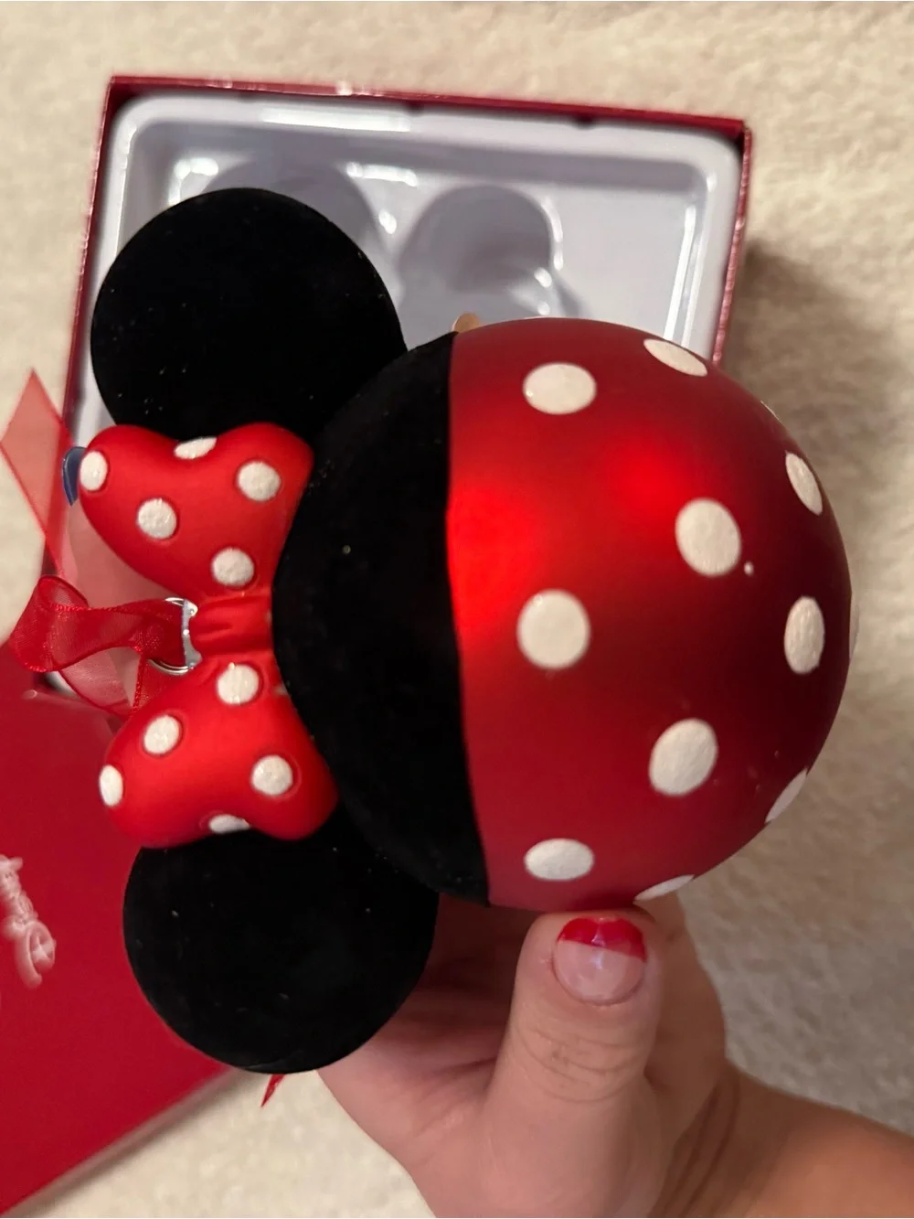 Hallmark Disney Minnie Mouse Red White Polka Dot Ornament